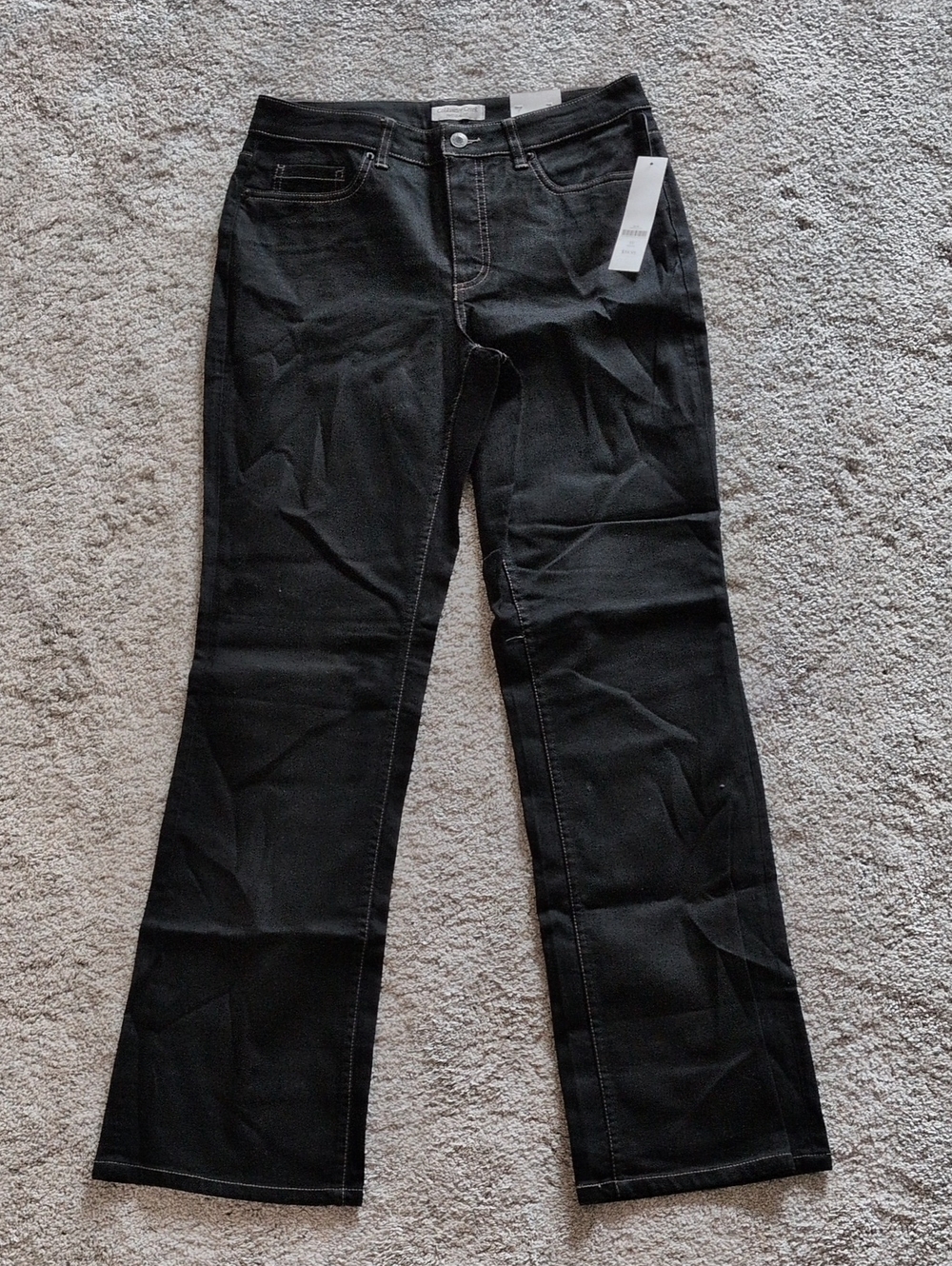 NWT Coldwater Creek Black Denim Bootcut Jeans Natural Fit Size 10